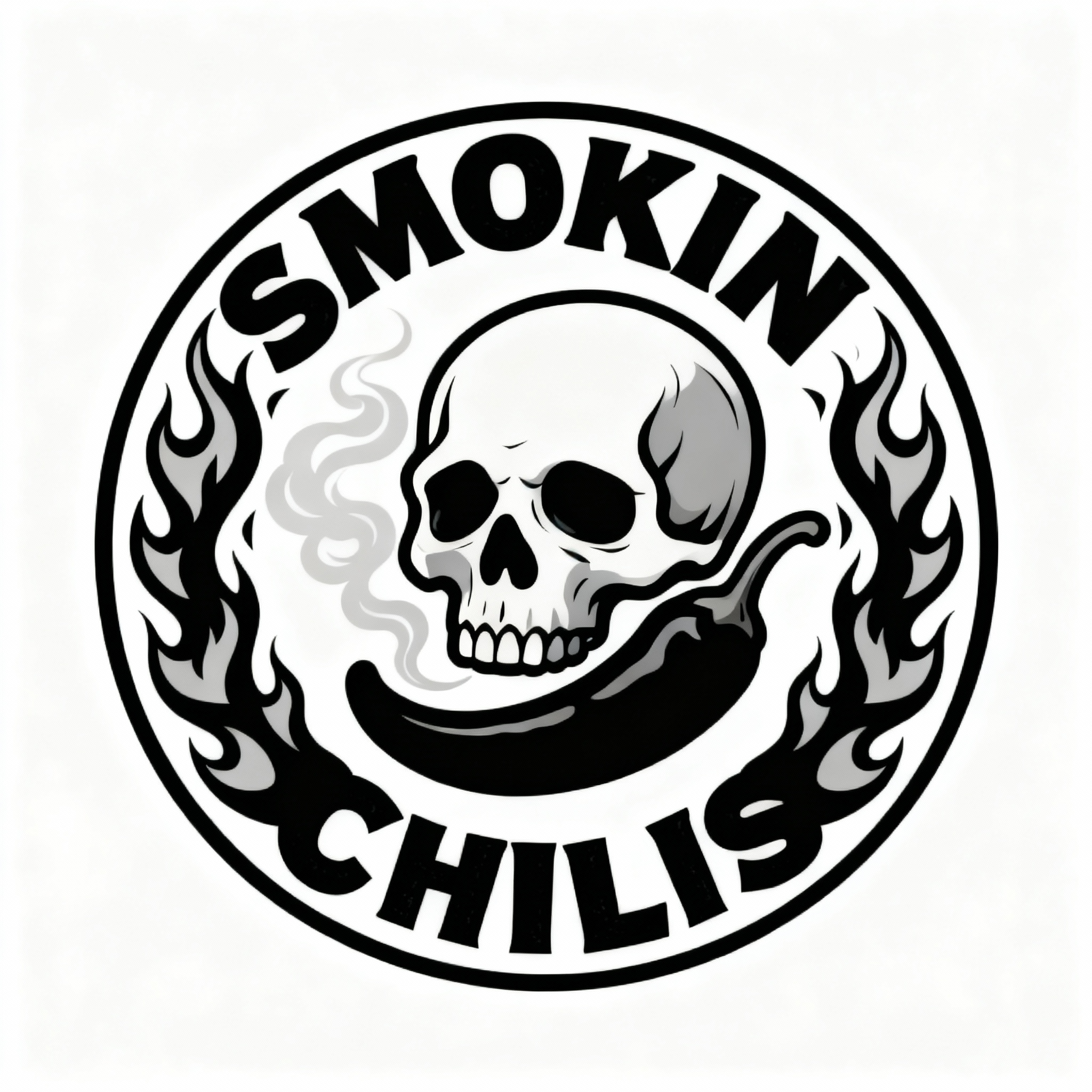 Smokin' Chilis alternate logo mark with bold chili pepper illustration