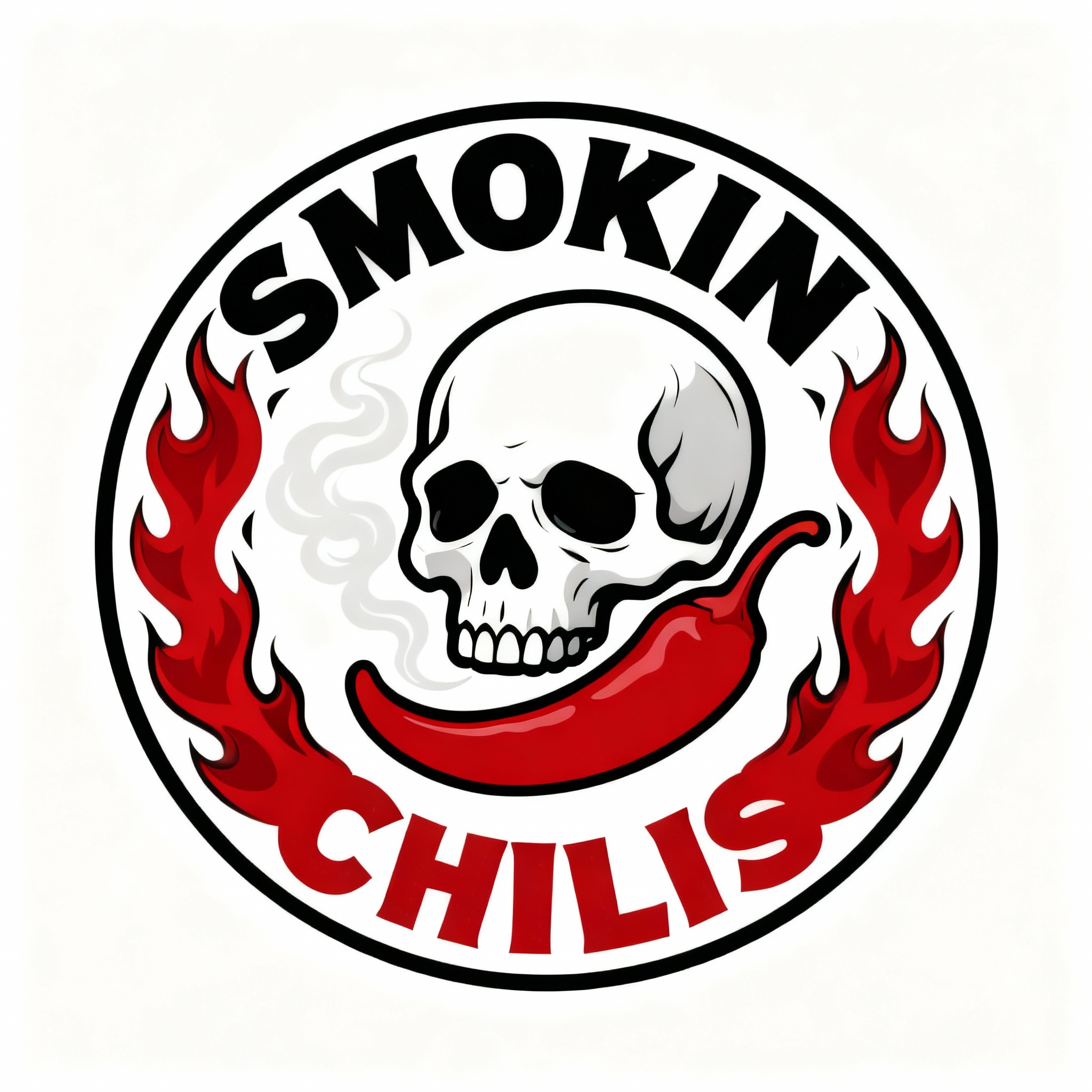 Smokin' Chilis logo - Fire-forward hot sauce branding
